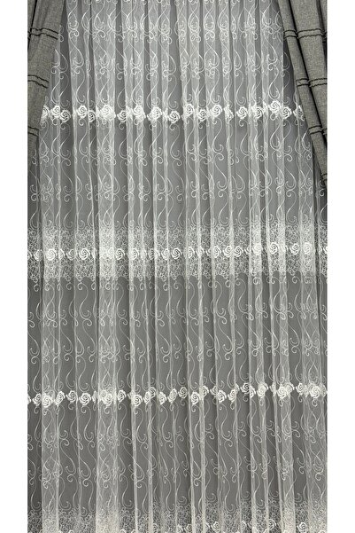 Görkem PERDE ÇİÇEK DESENLİ SANAL ZEMİN 1/3 SIK PİLELİ HER ODAYA UYGUN