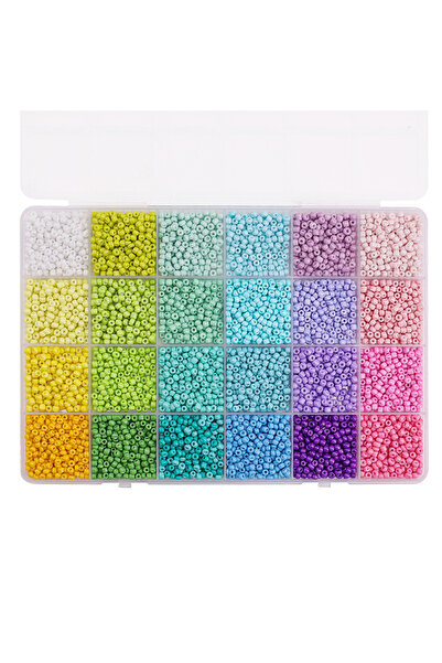 Choice Macaron series 24 Grid 3mm Premium Glass Rice Beads Set 5200pcs Tiny S...