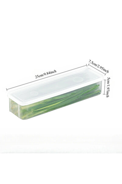 Choice Clear Cilantro Green Onion Storage Box - Airtight Refrigerator Contain...
