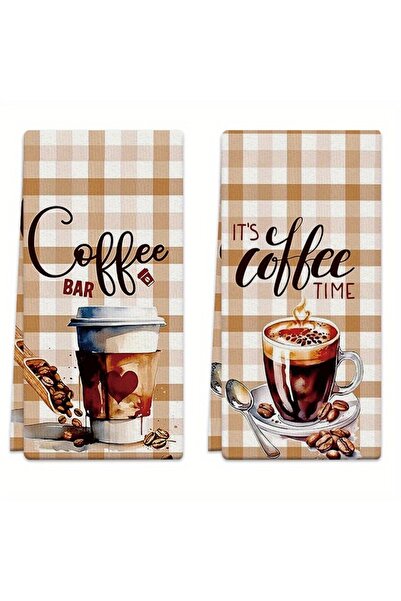 Choice 2pcs MULTI 2Pcs, Vintage Brown Checkered Kitchen Towels, 40Cm*60Cm Tow...