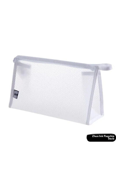 Choice1 White C1603A Cosmetics Storage Bag, Waterproof Toiletry Bag, Grid Tra...