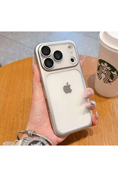 Choice37 غلاف هاتف فاخر مطلي باللون الفضي غير لامع وشفاف من البولي كربونات، م...