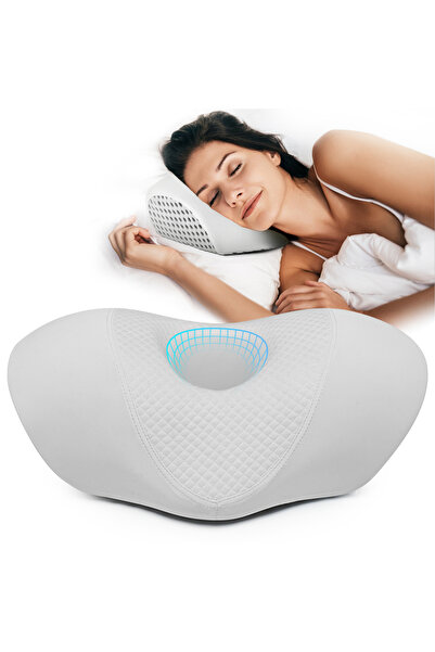 Choice3 وسادة بيضاء لثقب الأذن مصممة خصيصًا لمن ينامون على الجانب، مزودة بفتح...