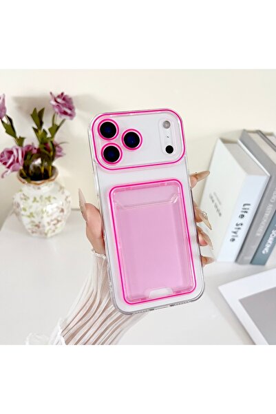 Choice جراب شفاف شفاف بلون حلوى الجيلي الوردي لهاتف iPhone 17 Pro Max، مزود م...
