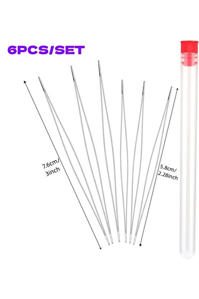 Choice1 7.6-5.8cm 6PCS 6PCS Big Eye Bead Needle, Foldable Seed Bead Threading...