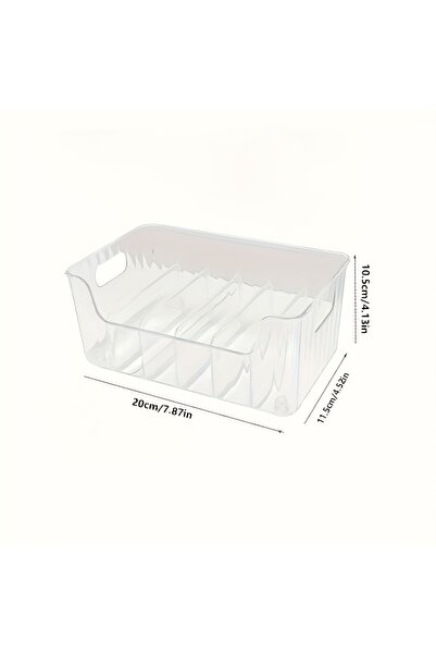 Choice1 1-tier Transparent Clear Plastic Seasoning Storage Box With Adjustabl...