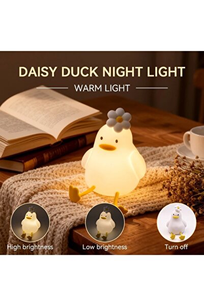 Choice1 WHITE Cute Duck Led Night Light USB Rechargeable Nightlights Silicone...