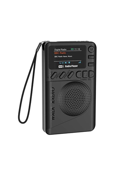 Choice راديو ALLOYSEED صغير أسود اللون، يعمل بتقنية DAB FM الرقمية، مزود بمنف...