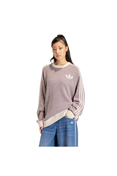 adidas KNIT SWEATER Kadın Bej Sweatshirt KQ6292