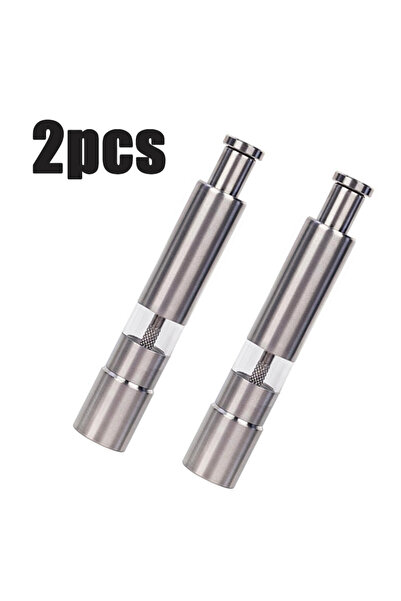 Choice مطحنة ملح وفلفل يدوية مبتكرة من الفولاذ المقاوم للصدأ، قطعتان، فضية ال...