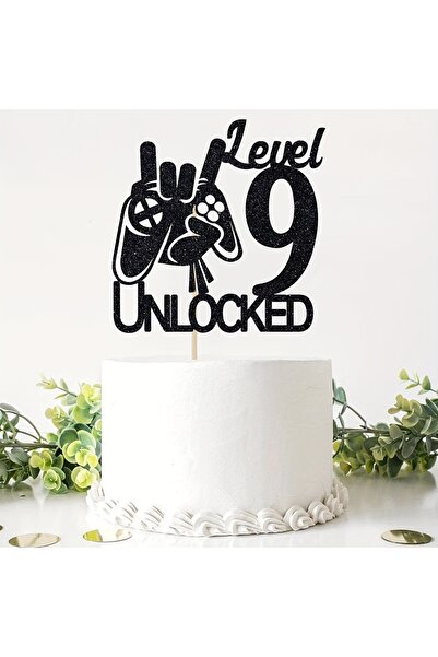 Choice black 1pc Video Game Level 9 Unlked Cake Topper -Ideal for Gaming-Them...