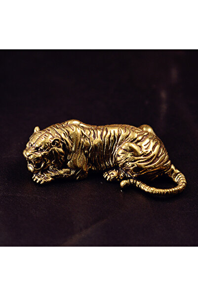 Choice تمثال نمر نحاسي عتيق - تمثال ملكي، ثقالة ورق/زينة مكتبية | صغير لكل حيوان