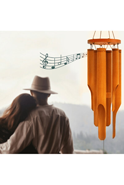 Choice Brown 1 piece of bamboo wind chime, handmade, with a calm deep color t...