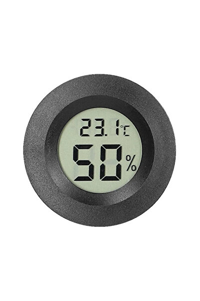 Choice3 مقياس حرارة ورطوبة إلكتروني صغير دائري أسود اللون، رقمي بشاشة LCD، لل...