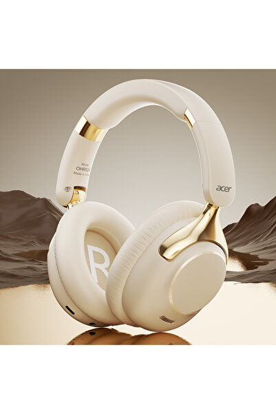 Choice1 سماعات رأس لاسلكية بلوتوث Acer OHR524 ANC بلون بيج، صوت محيطي 360 درج...