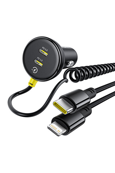 Choice شاحن سيارة BASEUS بقوة 60 واط، مزود بثلاثة منافذ Type-C ومنفذ IP واحد،...