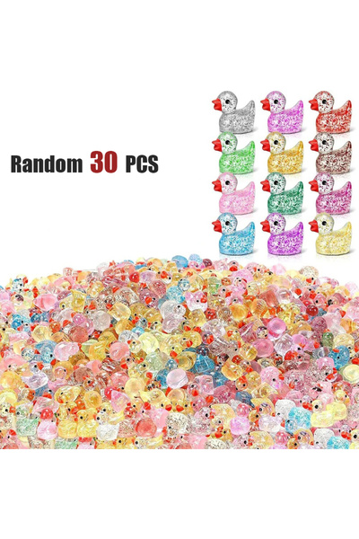 Choice 30 PCS ~Glitter Miniature Resin Duck Mini Tiny Ducks for DIY Garden Mi...