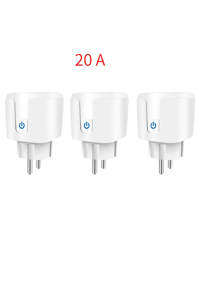 Choice6 EU Plug 20A 3PCS Tuya 16A 20A EU Smart Socket WiFi Smart Plug With Po...