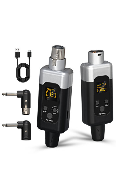 Choice محول ميكروفون لاسلكي UHF أسود اللون 48 فولت/0 فولت، جهاز إرسال واستقبا...