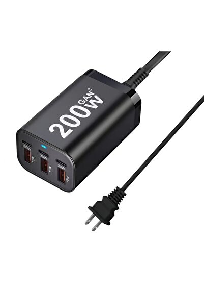 Choice US 200W Desktop charging multi-port USB+ PD Gallium nitride charger hi...