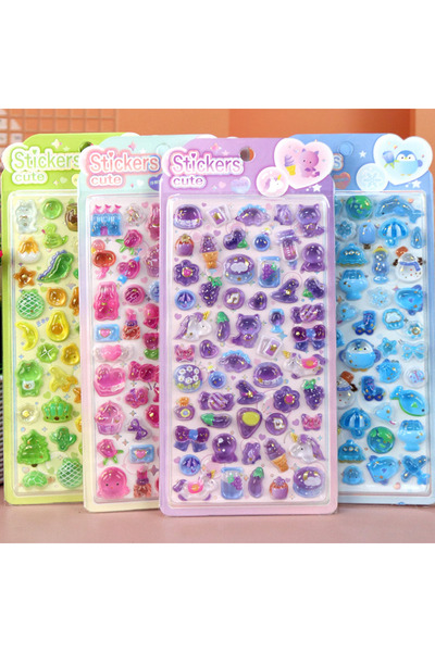 Choice 20x10cm 4Pcs 1Pcs Cartoon 3D Relief Jelly Stickers Scrapbooking DIY Jo...