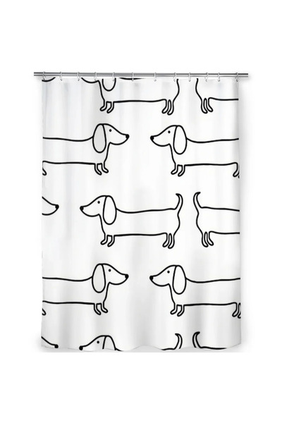 Choice 180x180cm 1 1pc Dachshund Black White Bathroom Shower Curtains Dog Wat...
