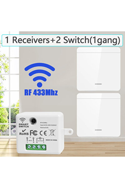 choice2 مفتاح إضاءة ذكي لاسلكي GGBEE، جهاز استقبال واحد، مفتاحان، 433 ميجاهرت...