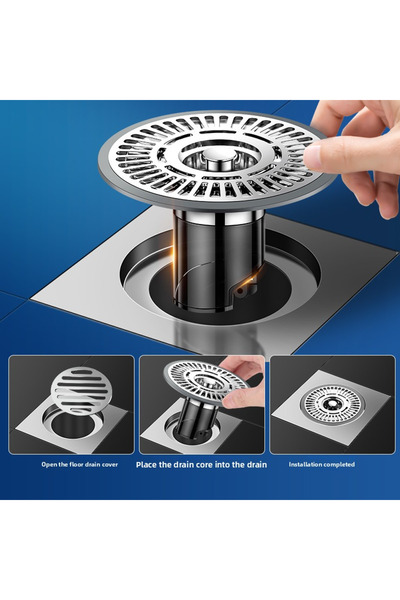 Choice سدادة تصريف رمادية متوسطة: تصريف واسع، مصيدة للشعر، ومتينة - لا مزيد م...
