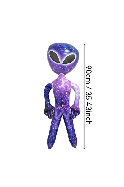 choice2 بالون فضائي كرتوني قابل للنفخ باللون الأرجواني - مثالي للهالوين والحف...