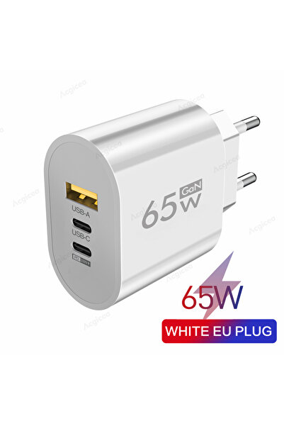 Choice4 شاحن أبيض أوروبي بقوة 65 واط بتقنية GaN ومنفذ USB من النوع C، محولات ...