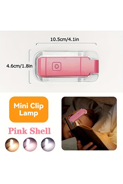 choice2 مصباح قراءة LED قابل لإعادة الشحن بمشبك شحن USB وردي اللون من XIWANGF...