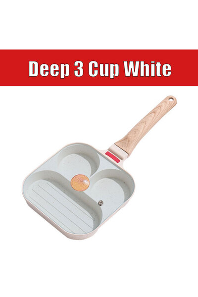 Choice5 Deep 3 Cup White 3/4 Cups Egg Frying Pan with Lid Nonstick Omelet Pan...