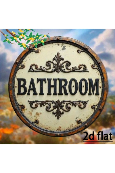 Choice HELLOYOUNG 20x20cm TYA22864-20x20cm "Vintage Bathroom Door Sign–Rustic...