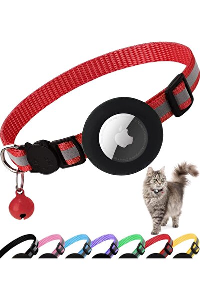 Choice6 طوق قطط أحمر لطيف (بدون جهاز تتبع) مقاس 19-32 سم (بدون علامة AirTag) ...