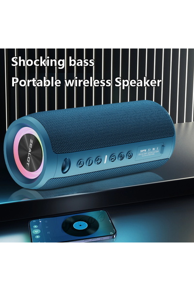 choice2 مكبرات صوت لاسلكية زرقاء من ZEALOT S51 Pro بقوة 40 واط، مكبر صوت خارج...