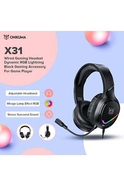 Choice1 سماعة ألعاب X31- أونيكوما مع ميكروفون لأجهزة بلاي ستيشن 4، بلاي ستيشن...