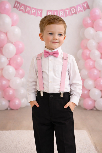 Monkabox 1-5 Yaş Erkek Çocuk Askı Papyon Takım – Şık Özel Gün Kombini 23 nisa...