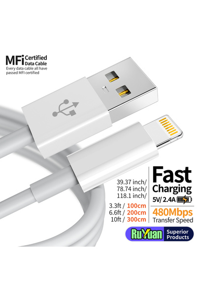 Choice1 2m 1pc for iPhone charger cable lightning data cable original MFi cer...