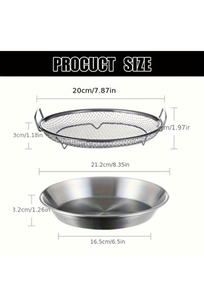 Choice رف قلي من الفولاذ المقاوم للصدأ شديد التحمل مكون من قطعتين مع صينية، و...