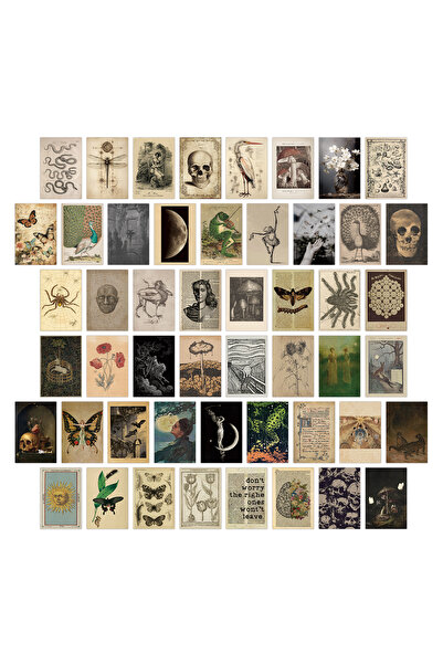 Choice مجموعة بطاقات فنية لتزيين جدران الغرف، تتضمن 50 قطعة من بطاقات الكولاج...