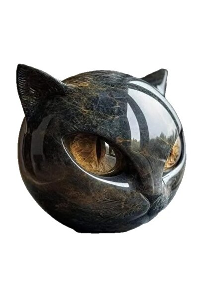 Choice قطعة واحدة من تمثال قطة سوداء مصنوع من الراتنج، رأس قطة، حجر شفاء، نسي...