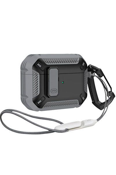 Choice جراب حماية لسماعات AirPods Pro 3 باللون الرمادي، مزود بحبل، يوفر حماية...