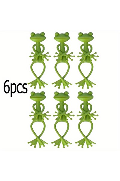 Choice 6 قطع من أربطة النباتات الخضراء على شكل ضفدع، قابلة لإعادة الاستخدام، ...