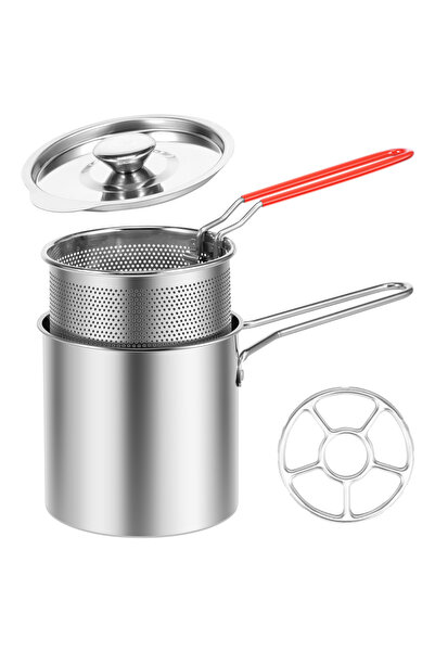 Choice1 Set B Deep Fryer Pot with Basket and Lid Stainless Steel Deep Fryer P...