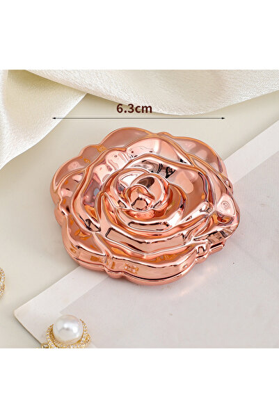 choice2 Gold Electroplated Folding Rose Makeup Mirror - Dual-Sided Portable C...