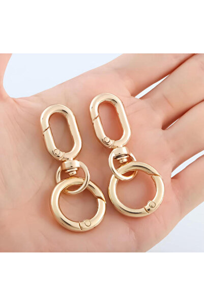 Choice طقم حلقات زنبركية معدنية ذهبية مكون من قطعتين، مصنوعة من سبائك الزنك، ...