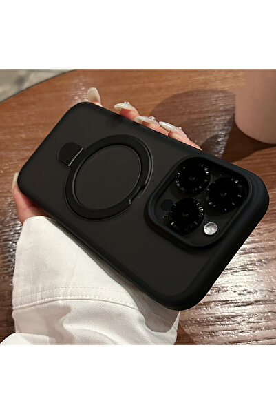 Choice59 غلاف هاتف فاخر أسود اللون من المعدن مع حامل مغناطيسي وشحن لاسلكي، مت...