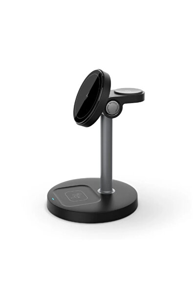 Choice شاحن لاسلكي مغناطيسي أسود من فيكيفون، 3 في 1، بقوة 15 واط، متوافق مع أ...