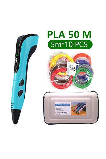 Choice PLA Filagment Blue pen 3D Printing Pen Set with PLA Materials Portable...