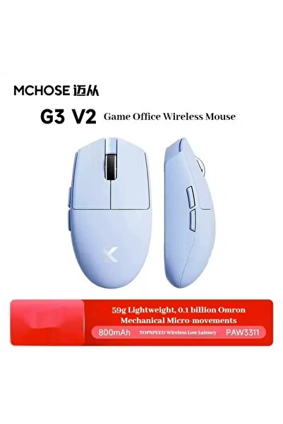 Choice ماوس MCHOSE G3 V2 اللاسلكي للألعاب الإلكترونية، خفيف، يدعم ثلاثة أوضاع...